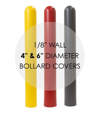 Dome Top Bollard Cover - 1/8" Wall for 4"- 6" Bollards Bollard covers, bollard sleeves, Post Sleeves and Bumper Post Covers