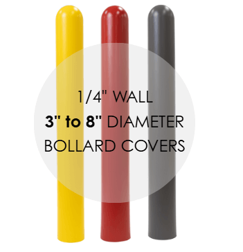 Bollard Covers - Dome Top - 1/4" Wall - 3", 3.5", 4", 5.5", 6", & 8" Parking Post Sleeves and Bumper Post Covers